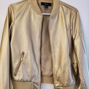Gold faux leather jacket